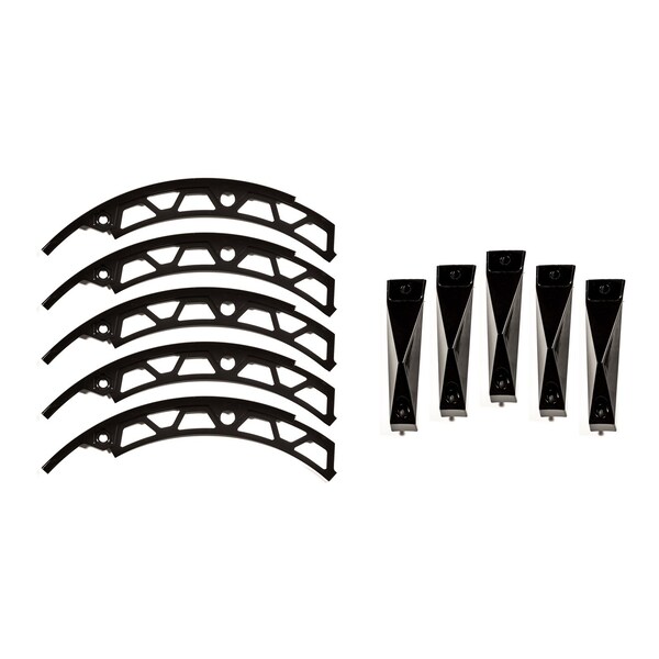 Fits GD04 Series 20 X 10 Size Rims Black Plastic Set Of 5 Equips One Wheel With Screws